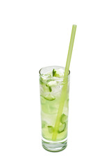 Cocktail on white background.