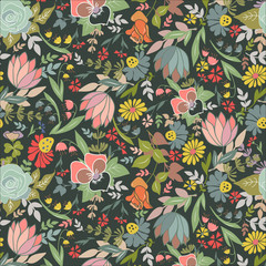 Flowers seamless pattern