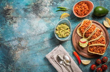 Mexican tacos with meat