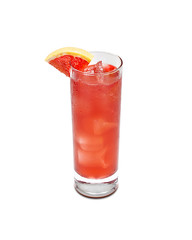 Cocktail on white background.