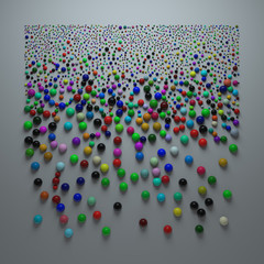 3d abstract background with randomly generated geometry. 3D rendered clonning distribution of geometry primitives.