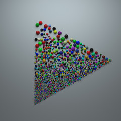 3d abstract background with randomly generated geometry. 3D rendered clonning distribution of geometry primitives.