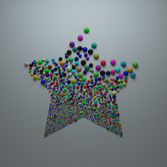 3d abstract background with randomly generated geometry. 3D rendered clonning distribution of geometry primitives.