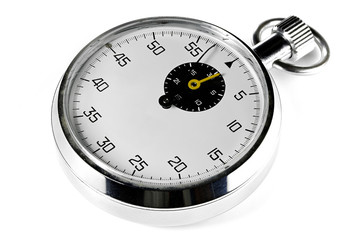 analogue stopwatch isolated white background