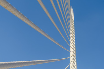 White Abstract Bridge Structure On Sky