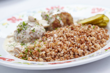 buckwheat with cutlets