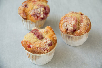 baked  handmade cherry muffins