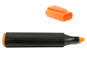 orange highlighter isolated on white background