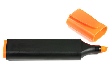 oranger Textmarker isoliert auf weißem Hintergrund