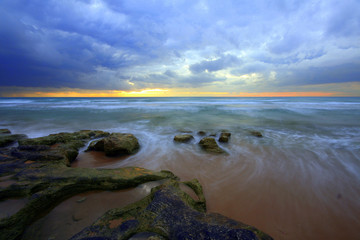 long exposure sea beach sunset