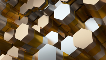 3d abstract background made of randomly extruded geometry.