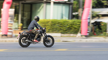 Fototapeta na wymiar motorbike on the road riding.