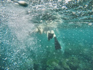Two snorkelers from behind