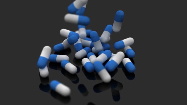 Falling Pills Slow Motion 