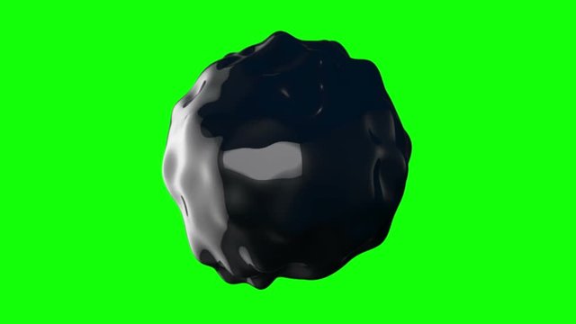 3d noise abstract sphere. 3D render HD footage. Futuristic style elegant motion background for business presentations. Corrupted point sphere. Chaos aesthetics. Green screen chroma key.