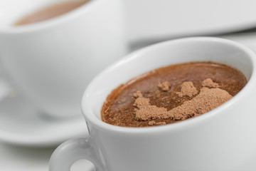 a plain cup of cocoa with powder
