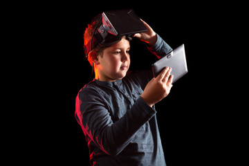 Boy experiencing virtual reality
