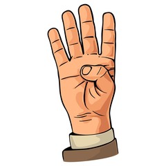 Pointing finger. Number one hand sign.