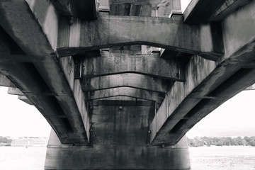 Concrete bridge over river