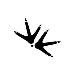 Chicken traces vector icon. Black paw prints on a white background