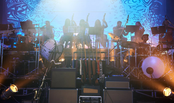 The musician at the rehearsal.