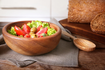 Fresh vegetable salad on a table