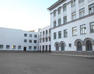 Fototapeta na wymiar Exterior of modern school building