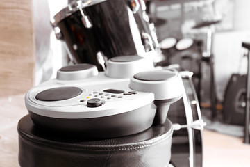 Drums accessories in music shop