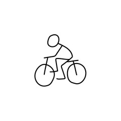 Stick figure bike rider icon