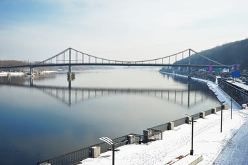 View of modern bridge across river