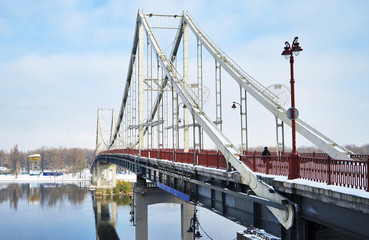 View of modern bridge across river