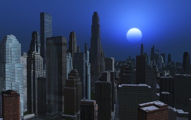 Fototapeta premium View of night city.