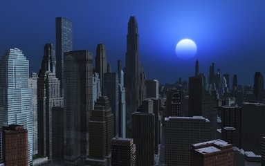 View of night city.