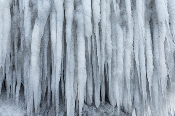icicles sparkling white ice hanging down