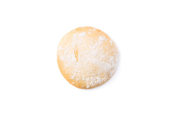 Bread loaf on white background.
