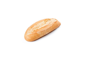 Bread loaf on white background.