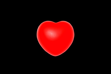 Red heart on white background