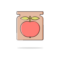Apple jam color thin line icon.Mbe minimalism style