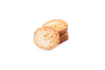 Bread loaf on white background.