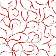 Openwork wicker seamless pattern of red  3d hearts on a white background. Suitable for decoration of greeting cards for Valentine's day and design backgrounds. 