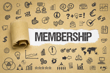 Membership Papier mit Symbole