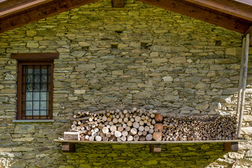 Illustration of firewood stock for winter.