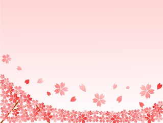 桜フレーム（下）ピンク背景