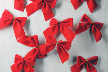 Christmas background, red bows