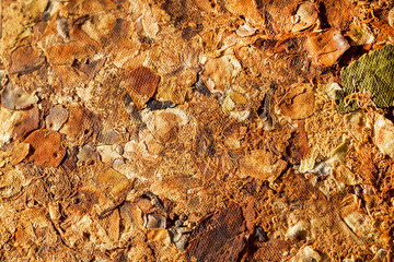 Textured of pressed colorful flowers, buds, leaves of tea. Pu-erh close-up, traditional chinese antioxidant from China