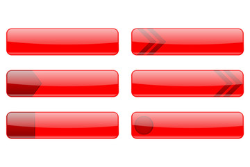 User interface red symbols. Web site menu elements