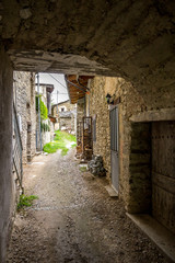 Old stone house in a mountain village.
