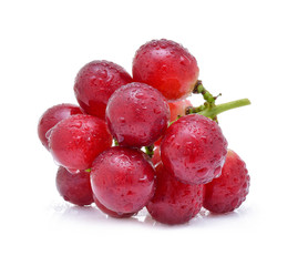 red grapes with water drops isolated on white background.