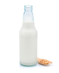 soy milk on white background