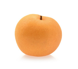 Snow pear on white background.